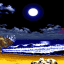 月夜海滩